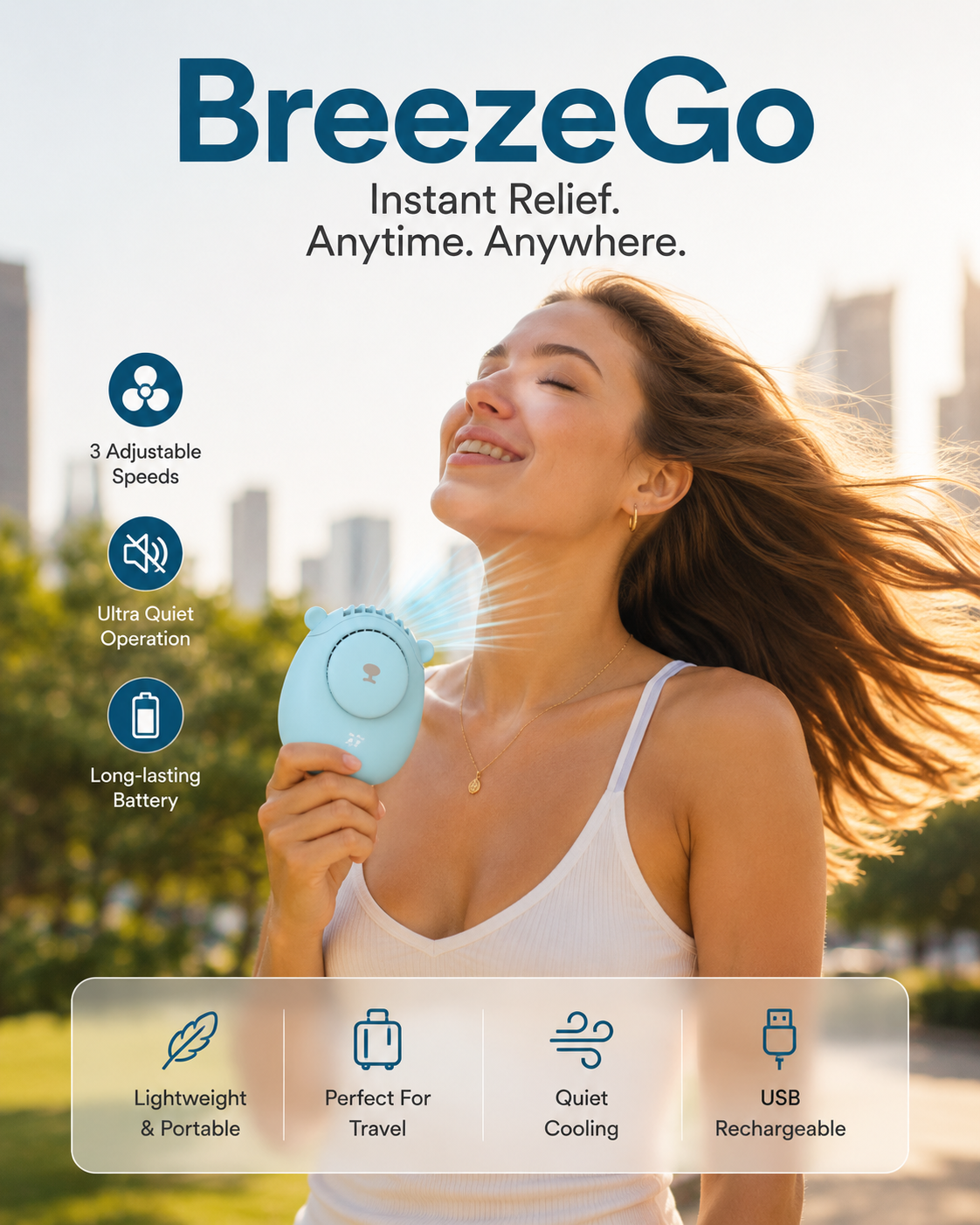 BreezeGo™ -  Portable Cooling Fan