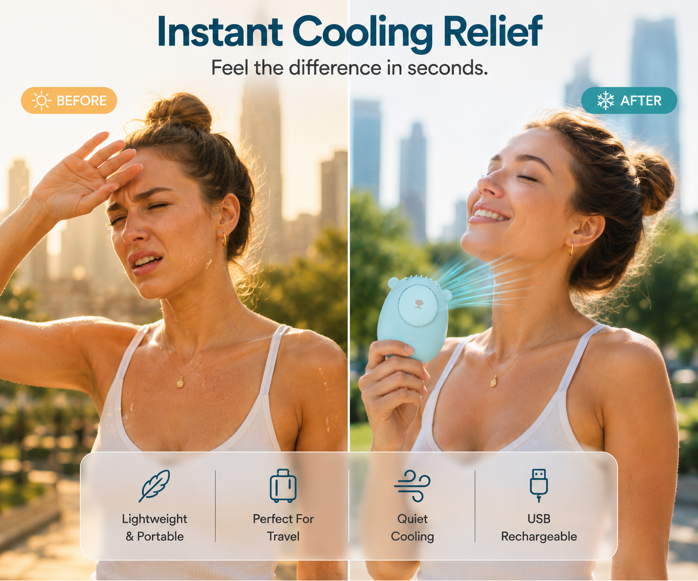 BreezeGo™ -  Portable Cooling Fan